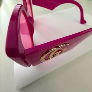 Gucci Fuchsia Sunglasses with Gold Detail